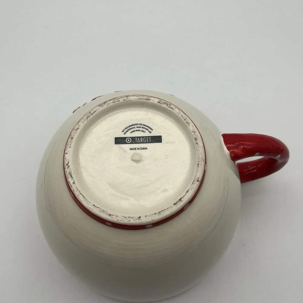 Target Be Merry Oversized Mug Christmas Decorative Bowl Red White Polka Dot 5in